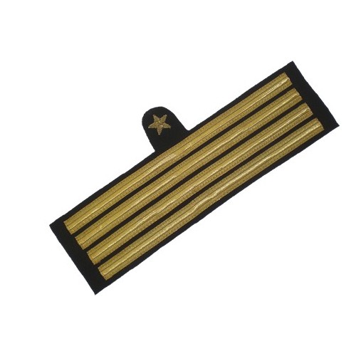 Gradi manica 4 strisce+stella ORO (2 pezzi)