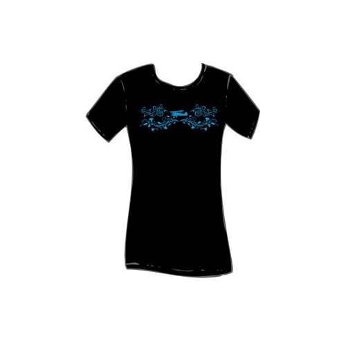 Maglietta cotone nera SCROLL BIPLANE