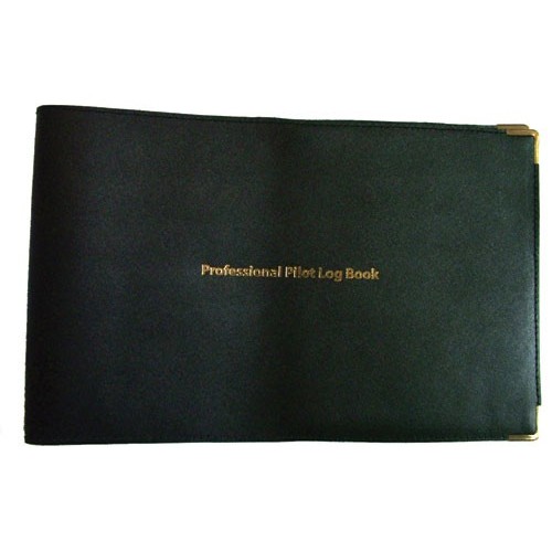 Porta libretto di volo in pelle nera per logbook JEPPESEN PROFESSIONAL