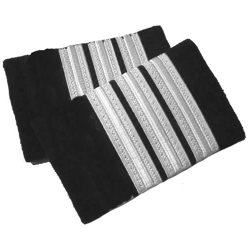 Coppia tubolari (gradi pilota) camicia 3 strisce ARGENTO