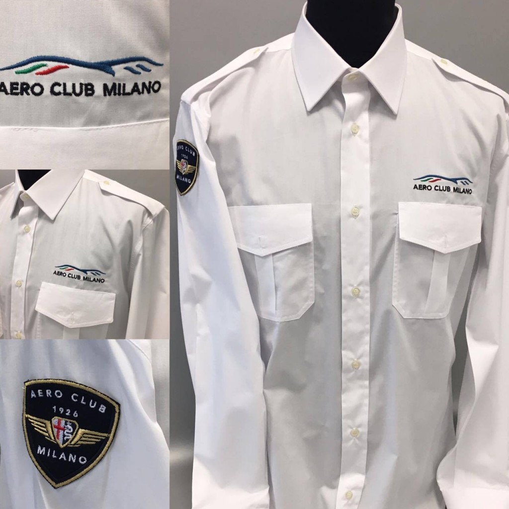 Camicia da pilota Aero Club Milano uomo manica lunga