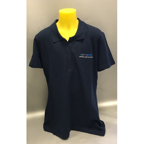 Polo manica corta blu da donna Aero Club Milano