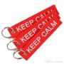 Portachiavi tessuto Keep Calm And Carry On