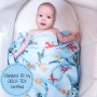 100% Cotton Muslin Swaddle Blanket - Plane Paws