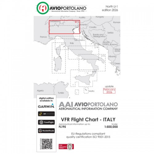 Carte Aeronautiche VFR Avioportolano Edizione 2026 - LI-1 NORD