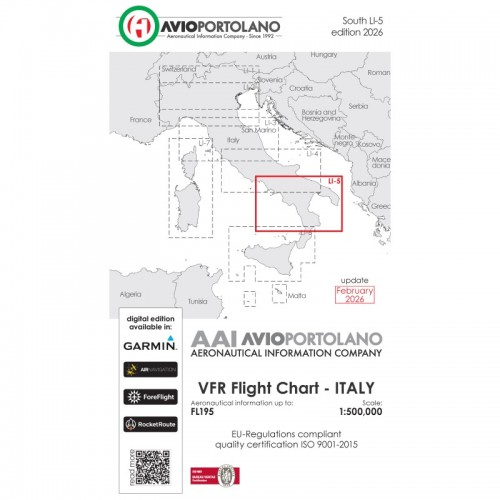 Carte Aeronautiche VFR Avioportolano edizione 2026 - LI-5 SUD
