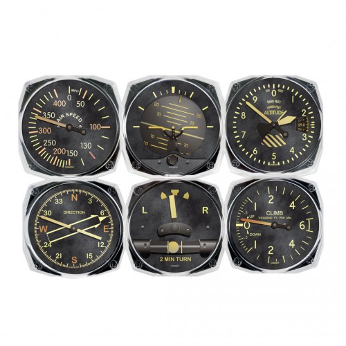 6-Piece Acyrlic Instrument Coaster Set - Vintage