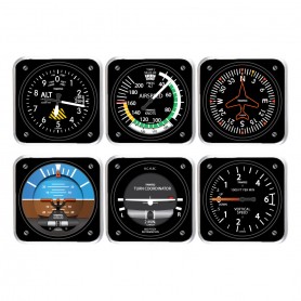 6-Piece Square Acrylic Cockpit Coaster Set - Modern