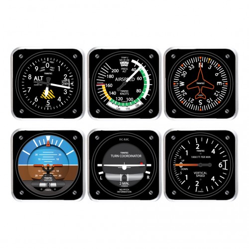 6-Piece Square Acrylic Cockpit Coaster Set - Modern