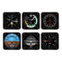 6-Piece Square Acrylic Cockpit Coaster Set - Modern