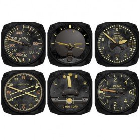 6-Piece Square Acrylic Cockpit Coaster Set - Vintage