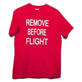 T-shirt REMOVE BEFORE FLIGHT uomo