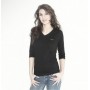 T-shirt Donna bianca/nera manica 3/4 AVIAZIONE GENERALE